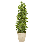 Nearly Natural 9960 41" Artificial Green Real Touch Variegated Holly Leaf Tree in Country White Planter 