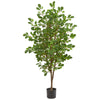 Nearly Natural 9177 5' Artificial Green Oak Tree in Black Planter