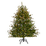 Nearly Natural 5`Colorado Mountain Pine Artificial Christmas Tree with 250 Clear Lights, 669 Bendable Branches and Pine Cones