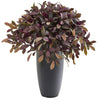 Nearly Natural P1207 35" Artificial Purple Fall Laurel with Berries Plant in Gray Planter