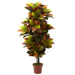 Nearly Natural 6721 56" Artificial Real Touch Croton Plant in Pot, Multicolor 