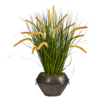 Nearly Natural P1554 27” Onion Grass Artificial Plant in Metal Bowl