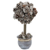 Nearly Natural 4557 14" Artificial White Snowy Pinecone Top with Planter