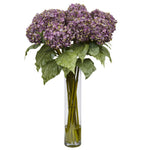 Nearly Natural Hydrangea w/Cylinder Silk Flower Arrangement