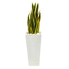 Nearly Natural P1421 3’ Sansevieria Artificial Plant in Tall White Planters