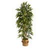 Nearly Natural T2980 75`` Bamboo Artificial Tree in Natural Jute Planter with Tassels