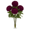 Nearly Natural 1554 30" Mum Artificial Arrangement in Glass Vase, Burgundy 