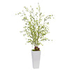 Nearly Natural 1473 45" Artificial Green Night Willow in White Planter
