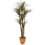 Nearly Natural 9648 69" Artificial Green Giant Yucca Tree in Terracotta Planter, UV Resistant (Indoor/Outdoor)