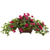 Nearly Natural Bougainvillea in Metal Planter