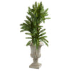 Nearly Natural 9205 4.5' Artificial Green Triple Cycas Plant in Urn