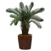 Nearly Natural 5705 3' Artificial Green Cycas Tree in Bamboo Planter