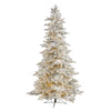Nearly Natural 7.5`Flocked Grand Northern Rocky Fir Artificial Christmas Tree with 6672 Warm Cluster (Multifunction) LED Lights and 1071 Bendable Branches