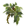 Nearly Natural 6216-S12 13" Artificial Green Mixed Royal Ficus & Fittonia Pick Plant, Set of 12