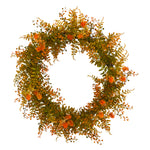Nearly Natural 21`` Autumn Fern Artificial Wreath