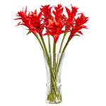 Nearly Natural A1487 23” Star Bromeliad Artificial Arrangement in Glass Vases