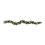 Nearly Natural 9` Ornament and Pinecone Artificial Christmas Garland with 50 Clear LED Lights