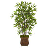 Nearly Natural T1069 44" Artificial Green Bamboo Tree in Metal Planter
