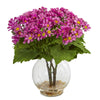 Nearly Natural Daisy Artificial Arrangement in Fluted Vase