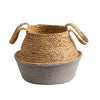 Nearly Natural 0827-S1 14” Boho Chic Handmade Cotton & Jute Gray Woven Planters