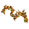 Nearly Natural W1223 6` Fall Green and OrangePumpkin Artificial Autumn Garland