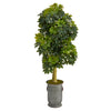 Nearly Natural T1384 63`` Schefflera Artificial Tree in Vintage Metal Planters