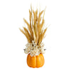 Nearly Natural A1776 21`` Artificial Fall Arrangement in Decorative Pumpkin Vase