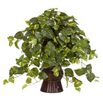 Nearly Natural Pothos w/Bamboo Vase Silk Plant