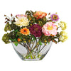 Nearly Natural Mixed Peony w/Glass Vase Silk Flower Arrangement