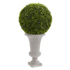 Nearly Natural 6461 28" Artificial Green Boxwood Ball Topiary Plant in Urn (Indoor/Outdoor)