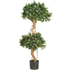 Nearly Natural 4` Sweet Bay Double Ball Topiary Silk Tree