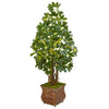 Nearly Natural 9333 52" Artificial Green Schefflera Tree in Brown Metal Planter