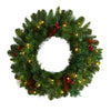 Nearly Natural W1305 20" Frosted Pine Artificial Christmas Wreath with Pinecones