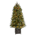 Nearly Natural T3283 5` Artificial Christmas Tree with 300 Lights, 514 Bendable Branches and in Planters