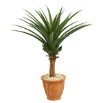Nearly Natural 8090 3.5' Artificial Green Agave Plant in Terra Cotta Planter