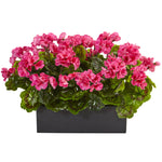 Nearly Natural Artificial Geranium in Rectangular Planter