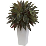 Nearly Natural 6841 30" Artificial Green Peacock Plant with White Planter