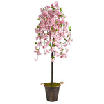 Nearly Natural T2586 6` Artificial Tree in Decorative Metal Pail with Rope