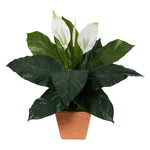 Nearly Natural P1612 2’ Spathiphyllum Artificial Plant in Terra-Cotta Planters