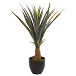 Nearly Natural 8315 30" Artificial Green Agave Plant in Black Planter