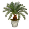 Nearly Natural 40`` Cycas Artificial Tree in Decorative Tin Bucket