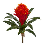 Nearly Natural 2265-S8 14" Artificial Green & Orange Bromeliad Flower, Set of 8