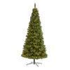 Nearly Natural 9` White Mountain Pine Artificial Christmas Tree with 650 Clear LED Lights and Pine Cones