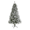 Nearly Natural 6` Flocked West Virginia Fir Artificial Christmas Tree