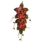 Nearly Natural W1228 35`` Autumn Hydrangea and Berry Artificial Fall Tear Drop