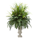 Nearly Natural 6444 42" Artificial Green Mixed Greens Plant in Urn