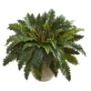 Nearly Natural 8222 28" Artificial Green Marginatum Plant in Sand Colored Planter