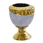 Nearly Natural 0768-S1 9.25” Regal Stone Urn with Gold Accents