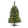Nearly Natural 3` Wisconsin Slim Snow Tip Pine Artificial Christmas Tree with 50 Clear LED Lights