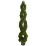 Nearly Natural 9154 7.5' Artificial Green Double Pond Cypress Spiral Topiary Tree, UV Resistant (Indoor/Outdoor)